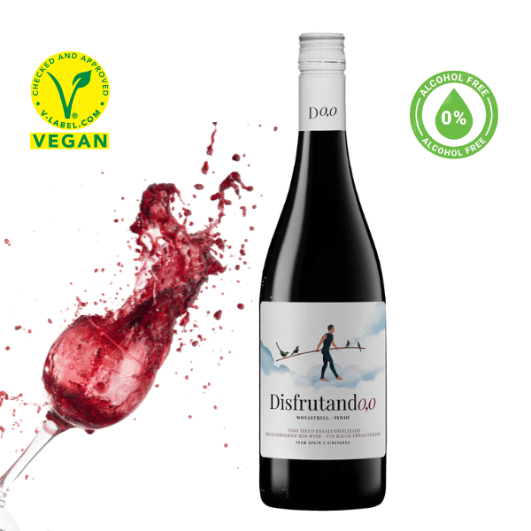 Hiszpańskie czerwone wino bezalkoholowe Disfrutando 0%